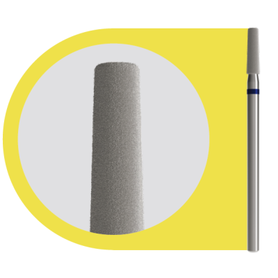 Lima cilíndrica para unhas com cabo metálico e superfície abrasiva cinza