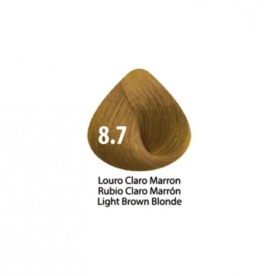 Amostra de cabelo sintético na cor 8.7 Louro Claro Marron