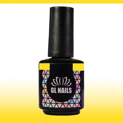 Frasco de verniz para unhas GL NAILS com tampa preta e rótulo colorido