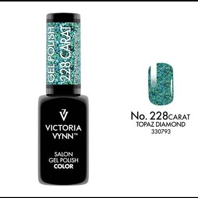 Esmalte de gel Victoria Vynn Topaz Diamond 228 azul esverdeado com brilho.