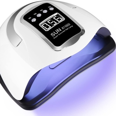 Lâmpada UV/LED branca para unhas com visor digital e iluminação azul