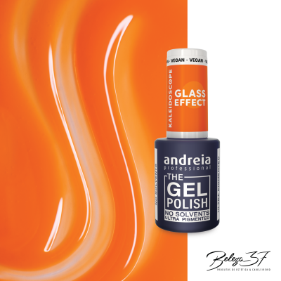 Frasco de verniz de unhas laranja da Andreia Professional com efeito Glass Effect