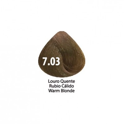 Amostra de cor de cabelo castanho claro quente 7.03