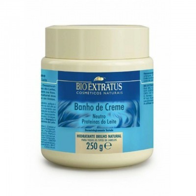 Pote de Banho de Creme Bio Extratus com rótulo azul