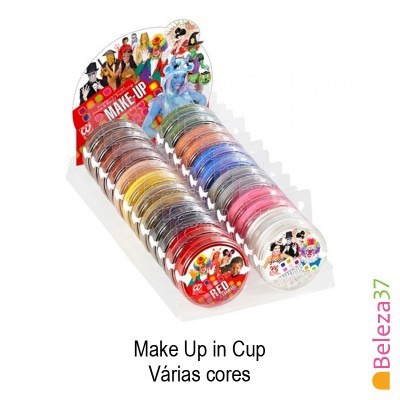 Conjunto de maquilhagem em copo de várias cores com embalagem redonda