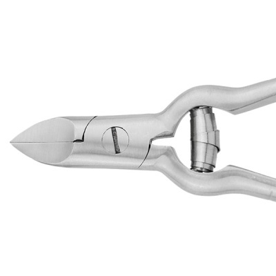 Alicate de corte metálico prateado com mola e lâmina reta