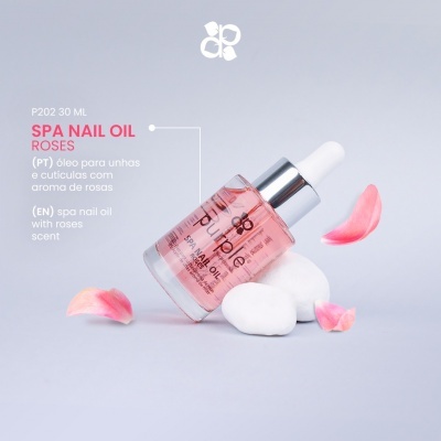 Frasco de óleo para unhas SPA NAIL OIL ROSES com pétalas e pedras