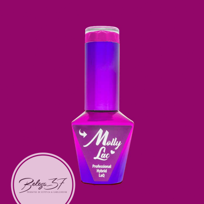 Frasco de verniz profissional híbrido Molly Lac violeta com selo Beleza 3F