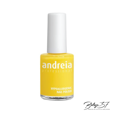 Esmalte de unhas amarelo Andreia Professional com tampa branca