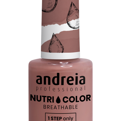 Esmalte de unhas Andreia Professional Nutri Color rosa nude com design e texto na embalagem