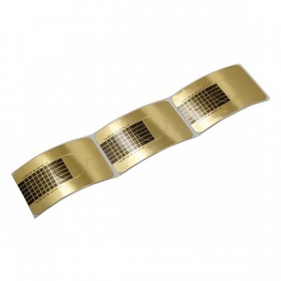 moldes adesivos dourados para unhas com gradação numérica