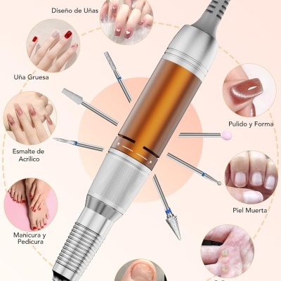 Aparelho elétrico multifunções para unhas com acessórios e usos indicados