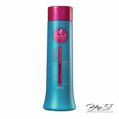 Condicionador Haskell Resgat Total azul com tampa rosa
