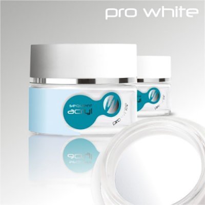 Frascos de creme Pro White com etiqueta azul em fundo branco