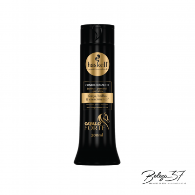 Condicionador Haskell Cavalo Forte preto 300ml com detalhes dourados