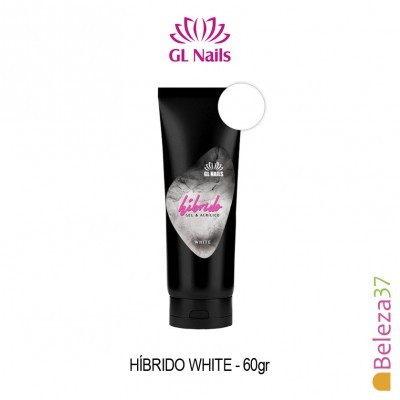 Tubo preto de produto para unhas GL Nails híbrido branco 60g
