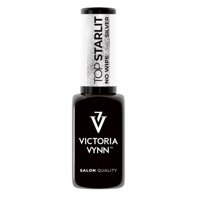 frasco de verniz para unhas Victoria Vynn preto com tampa branca e texto preto e branco