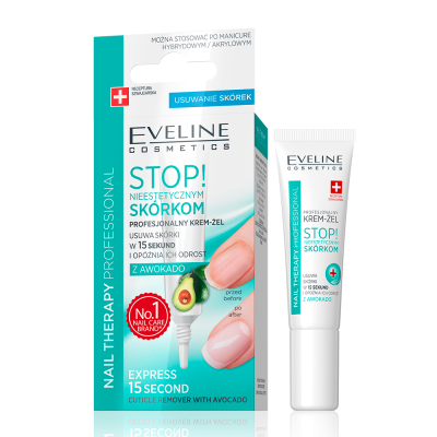 Creme-gel removidor de cutículas Eveline Cosmetics com embalagem branca e verde.