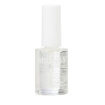 Frasco de verniz de unhas transparente com tampa branca