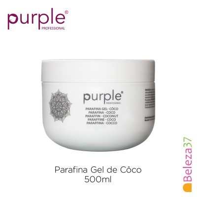 Frasco branco de Parafina Gel de Côco da Purple Professional de 500ml com logótipo roxo