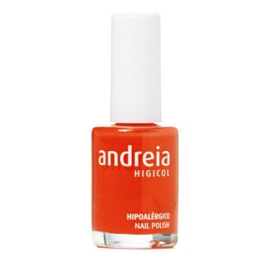 Frasco de verniz unhas Andreia laranja com tampa branca