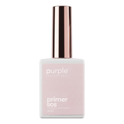 Frasco de primer para unhas branco com tampa metálica rosa ouro