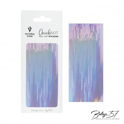 Pacote de Stickers para unhas QuickArt da Victoria Vynn com padrão holográfico colorido
