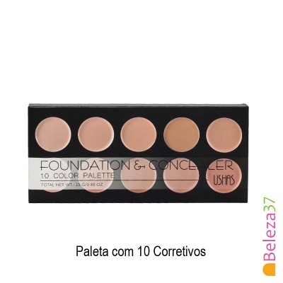 Paleta de 10 corretivos para maquilhagem em embalagem preta