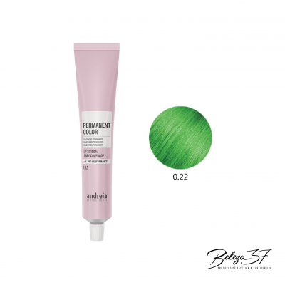 Tubo de tinta de cabelo permanente rosa com cor verde 0.22