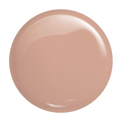 Amostra circular de verniz bege rosado brilhante
