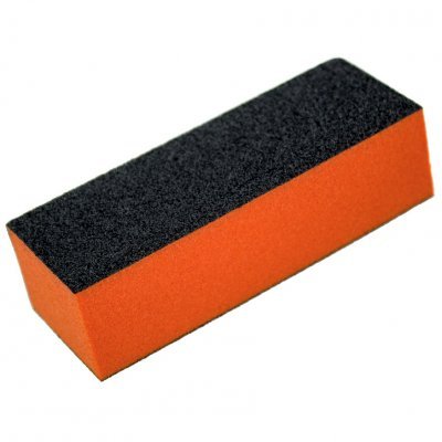 Bloco esponjoso retangular preto e laranja para unhas