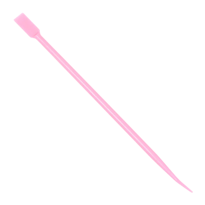 Palito plástico cor-de-rosa com extremidade plana e pontiaguda