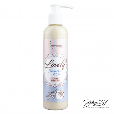Frasco de creme para mãos e pés body secrets Lovely Baunilha & Coco