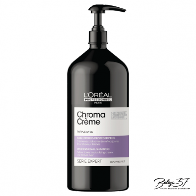 Frasco preto com champô L'Oréal Chroma Crème Purple Dyes 1500ml