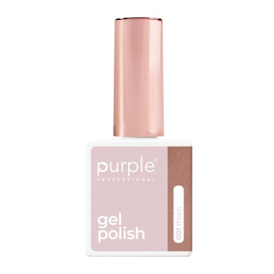 Frasco de verniz de gel rosa claro com tampa metálica rosa