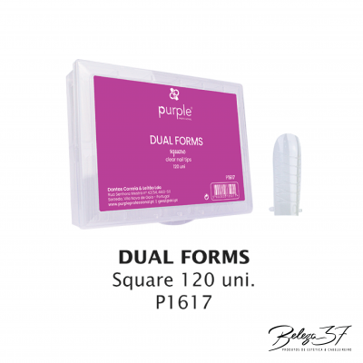 Caixa de DUAL FORMS Square 120 unidades com molde translúcido para unhas