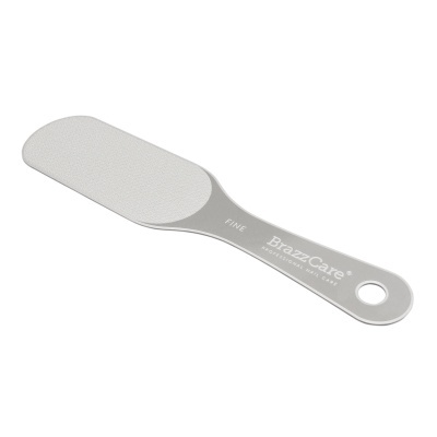 Lima para pés cinza claro BrazzCare com texto e cabo com furo