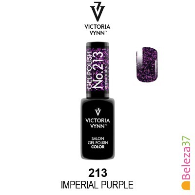 Esmalte em gel Victoria Vynn Imperial Purple número 213 com glitter roxo