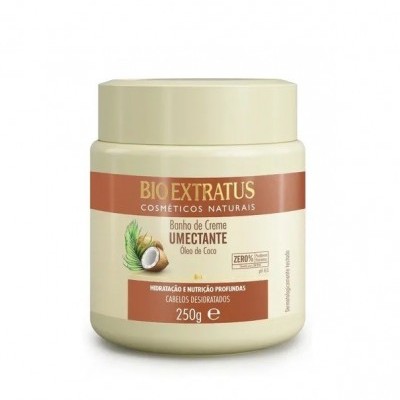 Frasco creme de creme umectante Bio Extratus com óleo de coco, 250g