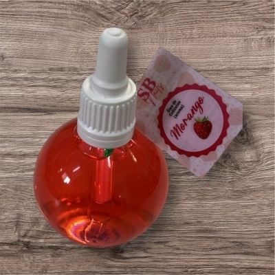 Frasco redondo com óleo de cutículas aroma morango