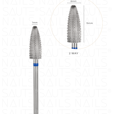 Broca metálica para unhas com padrões texturizados e indicação 2 WAY.