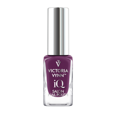 Esmalte de unhas Victoria Vynn IQ Salon Nail Polish roxo em frasco de vidro com tampa metálica prateada