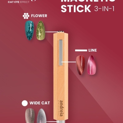Magnetic Stick 3-in-1 Andreia Professional com amostras de esmaltes em vários efeitos
