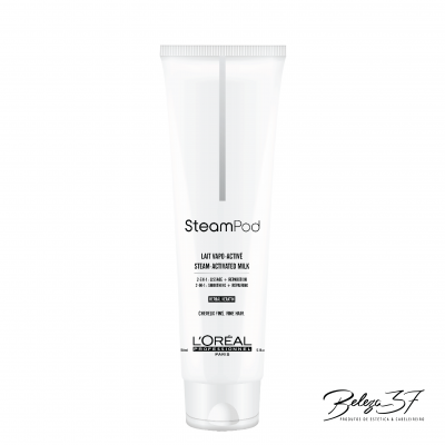 Frasco branco de plástico do produto cosmético SteamPod da L'ORÉAL PROFESSIONNEL