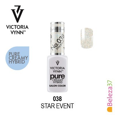 Esmalte Victoria Vynn Pure Creamy Hybrid 038 Star Event com amostra da cor brilhante