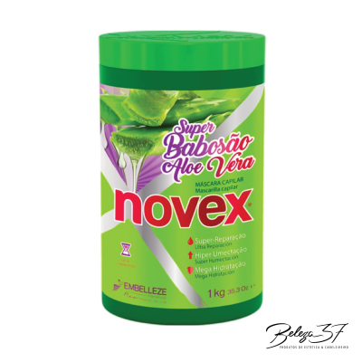 Recipiente verde Novex Super Babosão Aloe Vera 1 kg máscara capilar