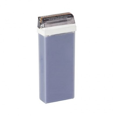 Cartucho de cera depilatória azul com tampa branca