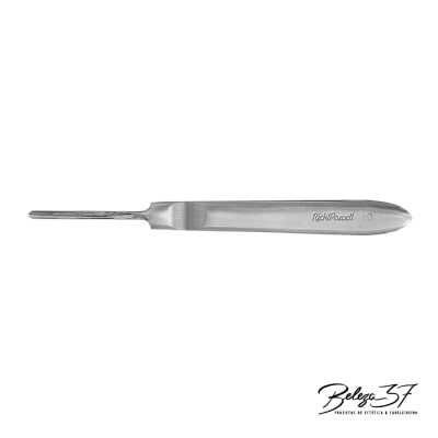 Pinça metálica de aço inoxidável com inscrição 'NickPlasti'