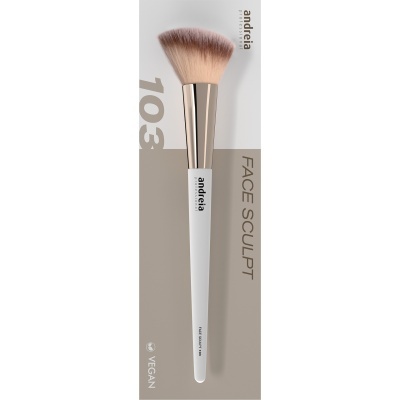 Pincel de maquilhagem FACE SCULPT andeia PRO 103 com cerdas bege e castanho