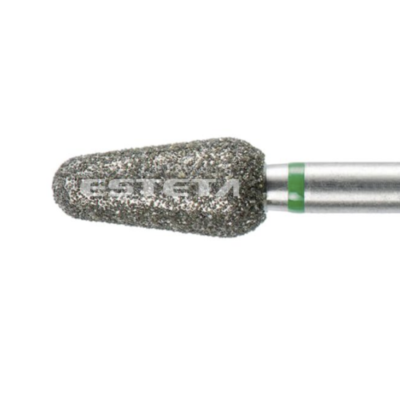 Ferramenta abrasiva cónica metalizada com haste prateada e linha verde